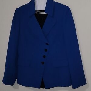 Tahari Royal Blue & Black Suit Jacket & Skirt